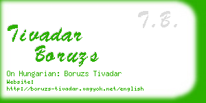 tivadar boruzs business card